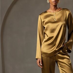 SILKSILKY Mulberry Silk Long-Sleeve Blouse Size S